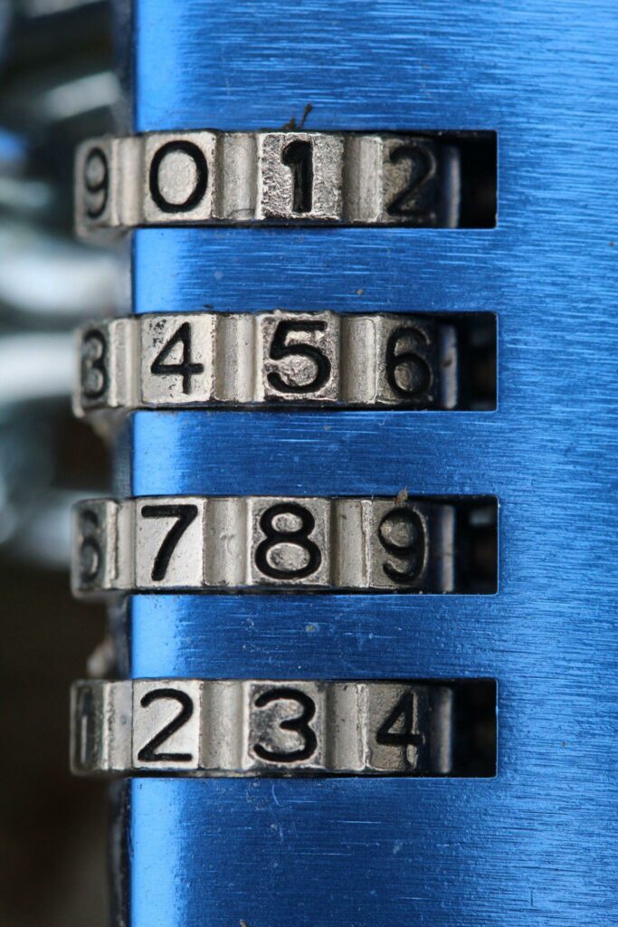 a close up shot of a combination lock